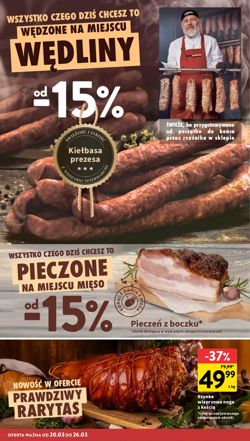 Gazetka promocyjna Intermarche - Gazetka promocyjna - ważna 20.03 do 26.03.2025 - strona 10 - produkty: Kiełbasa, Piec, Szynka, Szynka wieprzowa