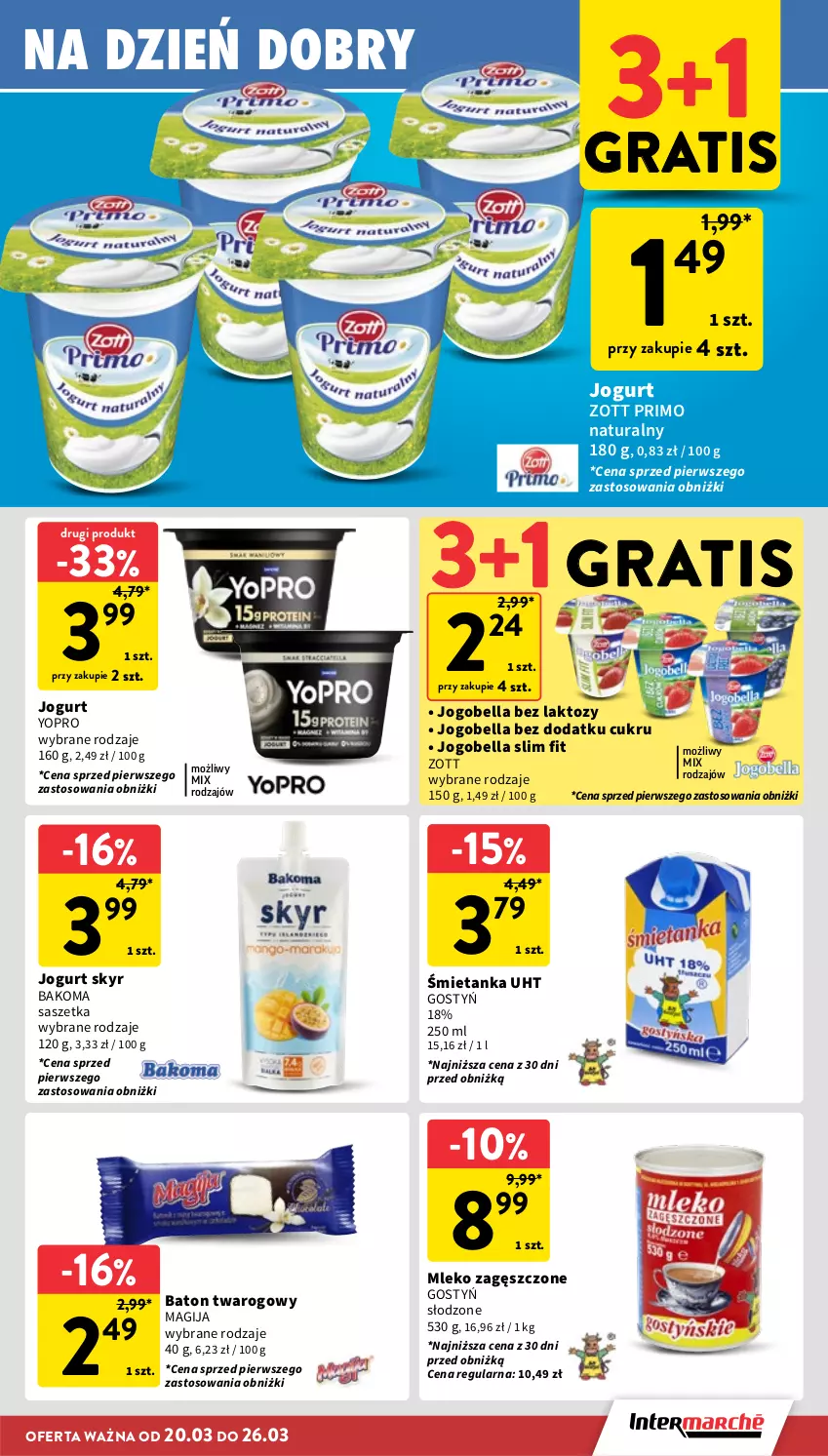 Gazetka promocyjna Intermarche - Gazetka promocyjna - ważna 20.03 do 26.03.2025 - strona 15 - produkty: Bakoma, Baton, Bell, Bella, Gra, Jogobella, Jogurt, Magija, Mleko, Mleko zagęszczone, Zott, Zott Primo