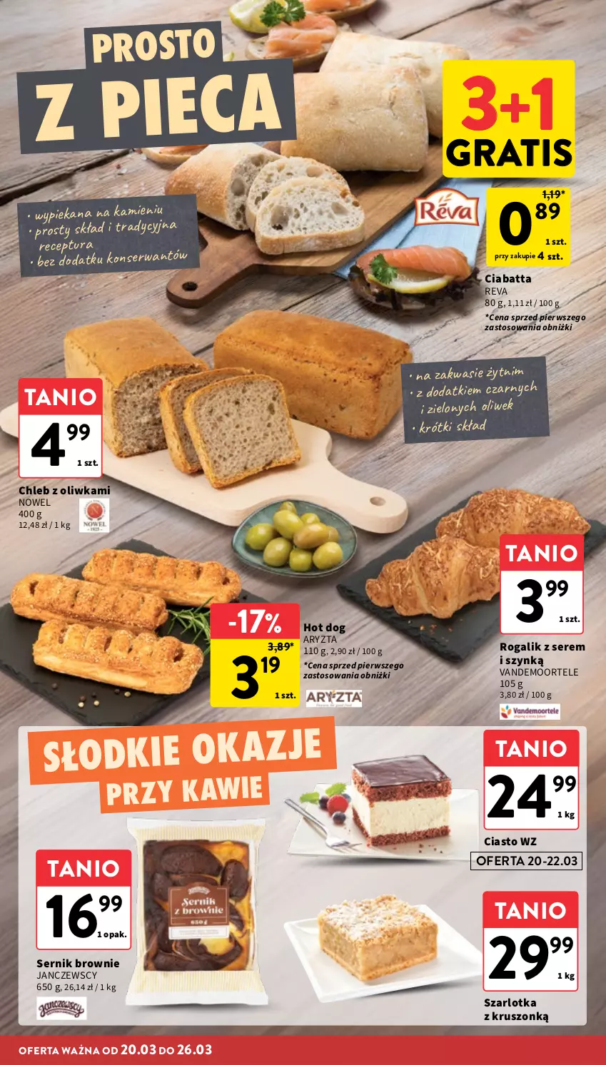 Gazetka promocyjna Intermarche - Gazetka promocyjna - ważna 20.03 do 26.03.2025 - strona 16 - produkty: Brownie, Chleb, Ciabatta, Gra, Hot dog, Piec, Rogal, Ser, Szarlotka