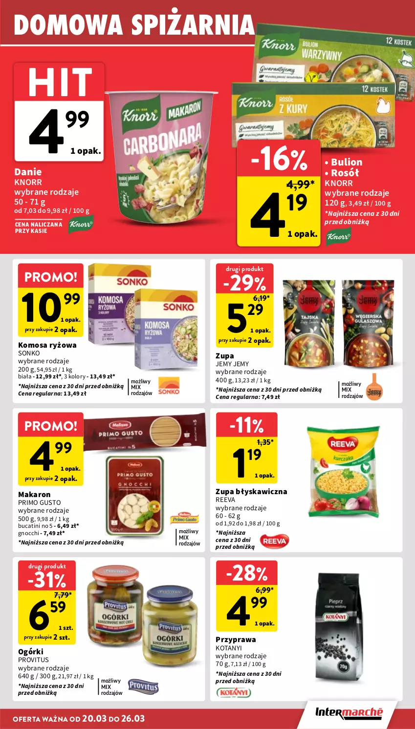 Gazetka promocyjna Intermarche - Gazetka promocyjna - ważna 20.03 do 26.03.2025 - strona 21 - produkty: Bulion, Gnocchi, Knorr, Lion, Makaron, Rosół, Ryż, Sonko, Zupa