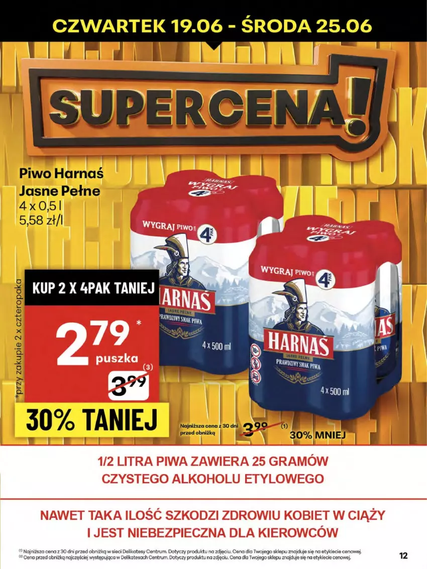 Gazetka promocyjna Delikatesy Centrum - Franczyza DC25 Czwartek - ważna 19.06 do 25.06.2025 - strona 12 - produkty: Harnaś, Piwo, Rum