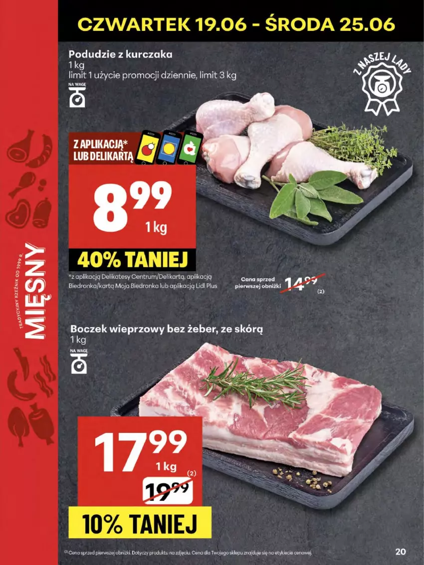 Gazetka promocyjna Delikatesy Centrum - Franczyza DC25 Czwartek - ważna 19.06 do 25.06.2025 - strona 20 - produkty: Boczek, Boczek wieprzowy, Kurczak, Podudzie z kurczaka, Rum