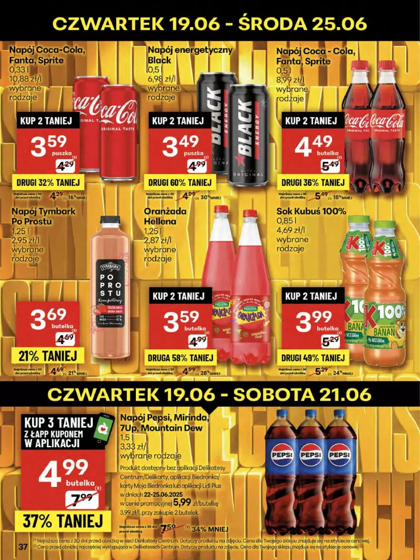 Gazetka promocyjna Delikatesy Centrum - Franczyza DC25 Czwartek - ważna 19.06 do 25.06.2025 - strona 37 - produkty: Gin, Pepsi