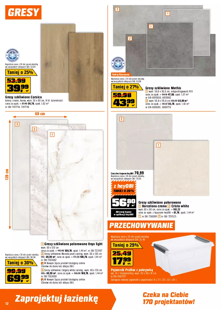 Gazetka promocyjna Obi - Gazetka OBI - ważna 25.03 do 06.04.2026 - strona 12 - produkty: Gres, LG, Pojemnik, Tran