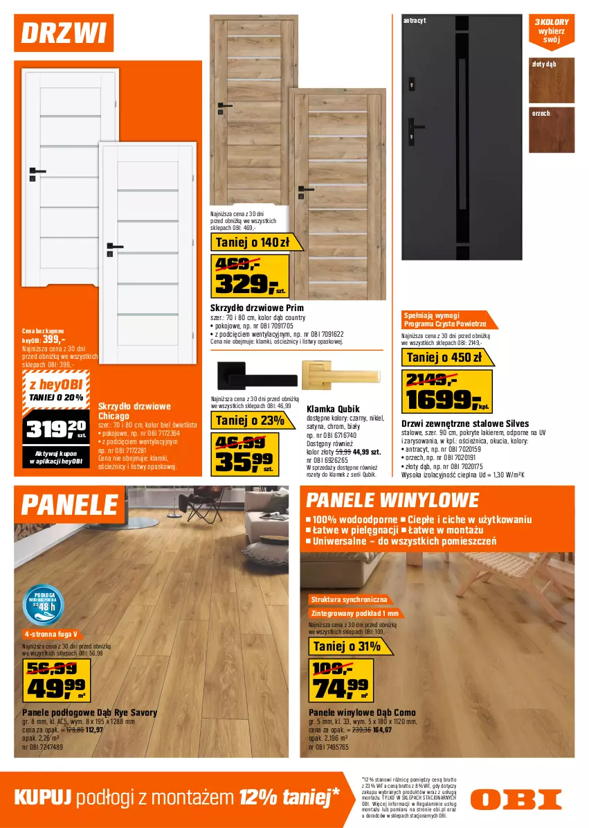 Gazetka promocyjna Obi - Gazetka OBI - ważna 25.03 do 06.04.2026 - strona 9 - produkty: Drzwi, Drzwi zewnętrzne, Gra, Klamka, Lakier, Podkład, Por, Ser, Skrzydło drzwiowe, Sok