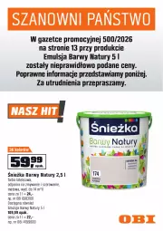 Gazetka promocyjna Obi - Gazetka OBI - Gazetka - ważna od 06.04 do 06.04.2026 - strona 17 - produkty: Emulsja, Por, Farba lateksowa, Fa