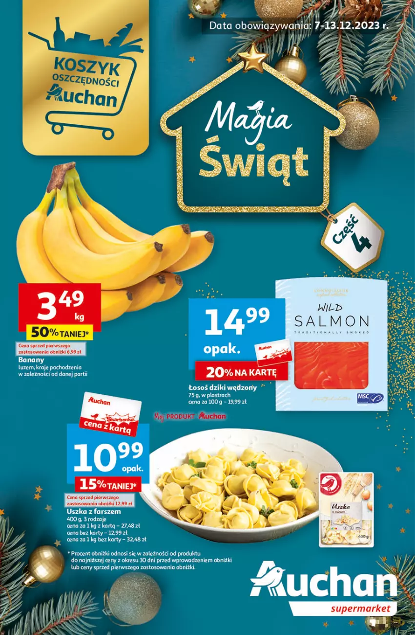 Gazetka promocyjna Auchan - Gazetka Magia Świąt Część 4 Supermarket Auchan - ważna 07.12 do 13.12.2023 - strona 1 - produkty: Banany, Fa