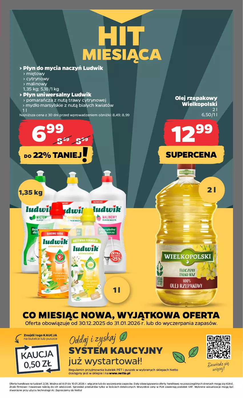 Gazetka promocyjna Netto - Od Czwartku - ważna 08.01 do 10.01.2026 - strona 19 - produkty: Do mycia naczyń, Ludwik, Mars, Mydło, Olej, Olej rzepakowy, Płyn do mycia, Płyn do mycia naczyń