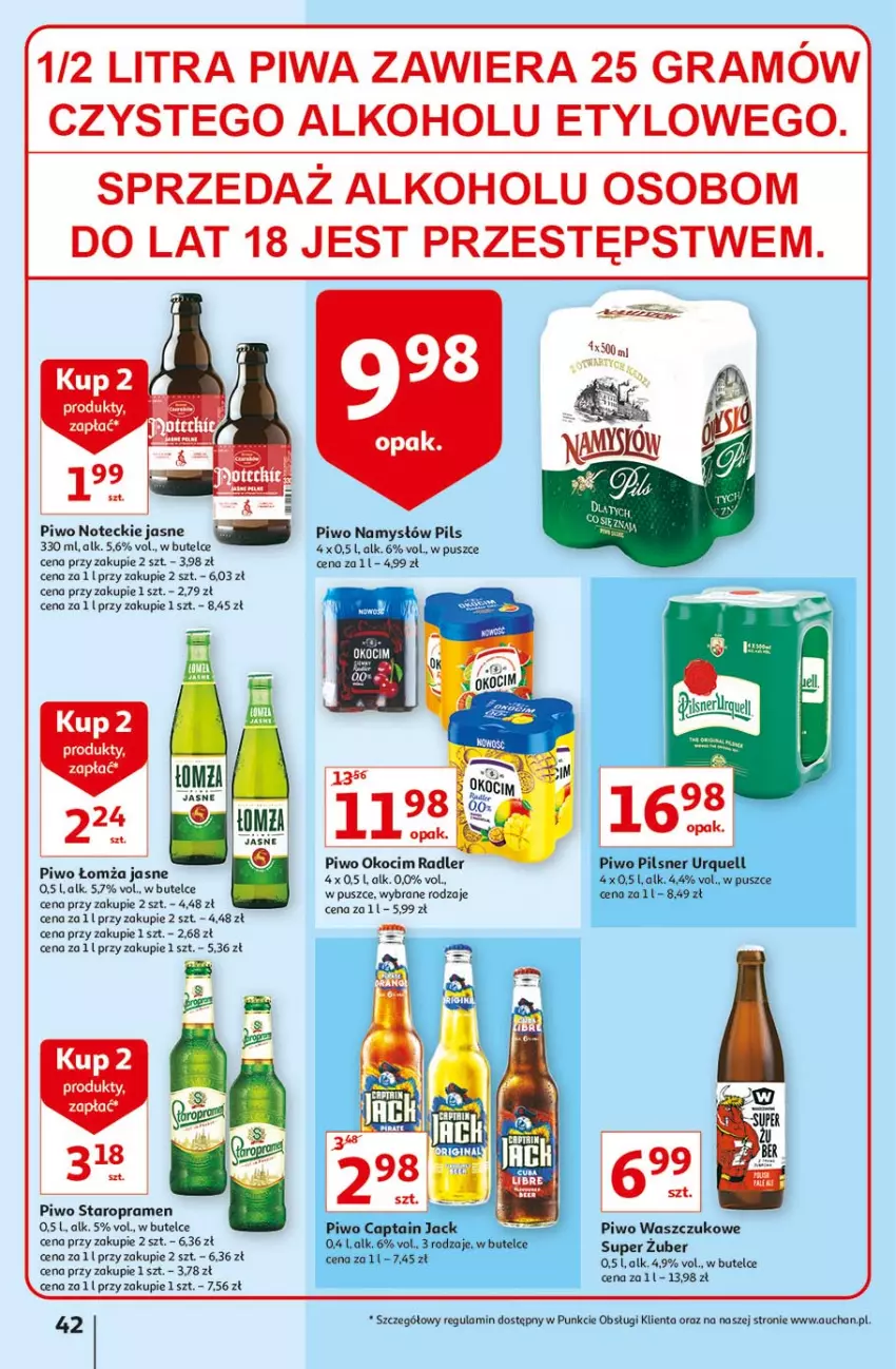 Gazetka promocyjna Auchan - Rysuje się kolorowy powrót do szkoły Hipermarkety - ważna 05.08 do 11.08.2021 - strona 42 - produkty: Gra, Koc, Namysłów, Okocim, Piwa, Piwo, Radler