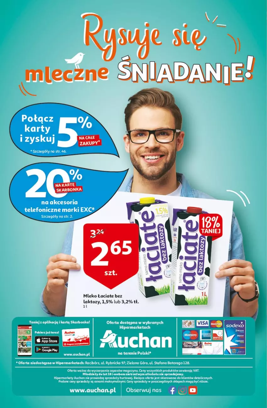 Gazetka promocyjna Auchan - Rysuje się kolorowy powrót do szkoły Hipermarkety - ważna 05.08 do 11.08.2021 - strona 48 - produkty: Mleko