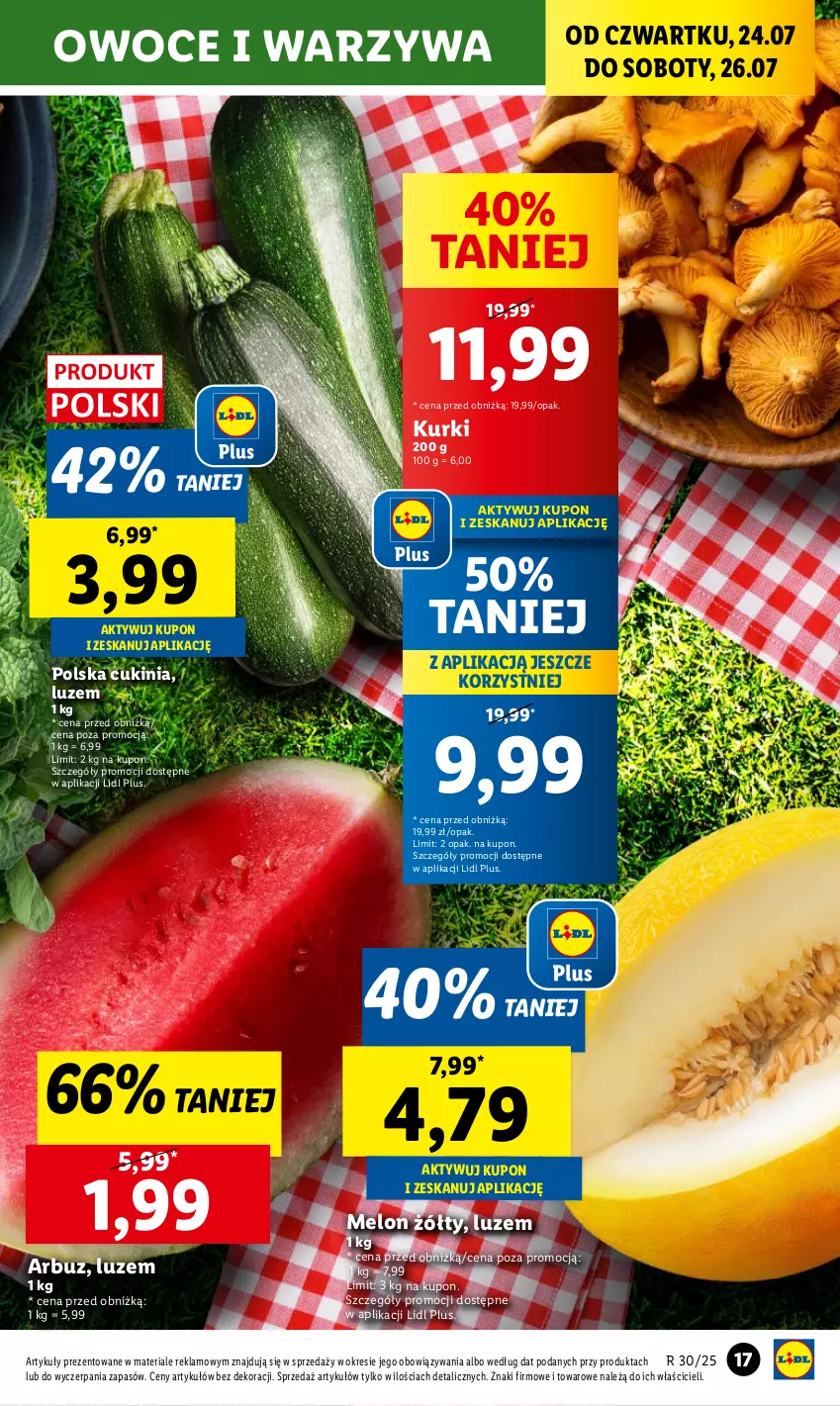 Gazetka promocyjna Lidl - GAZETKA - ważna 24.07 do 26.07.2025 - strona 21 - produkty: Arbuz, Melon, Owoce, Warzywa