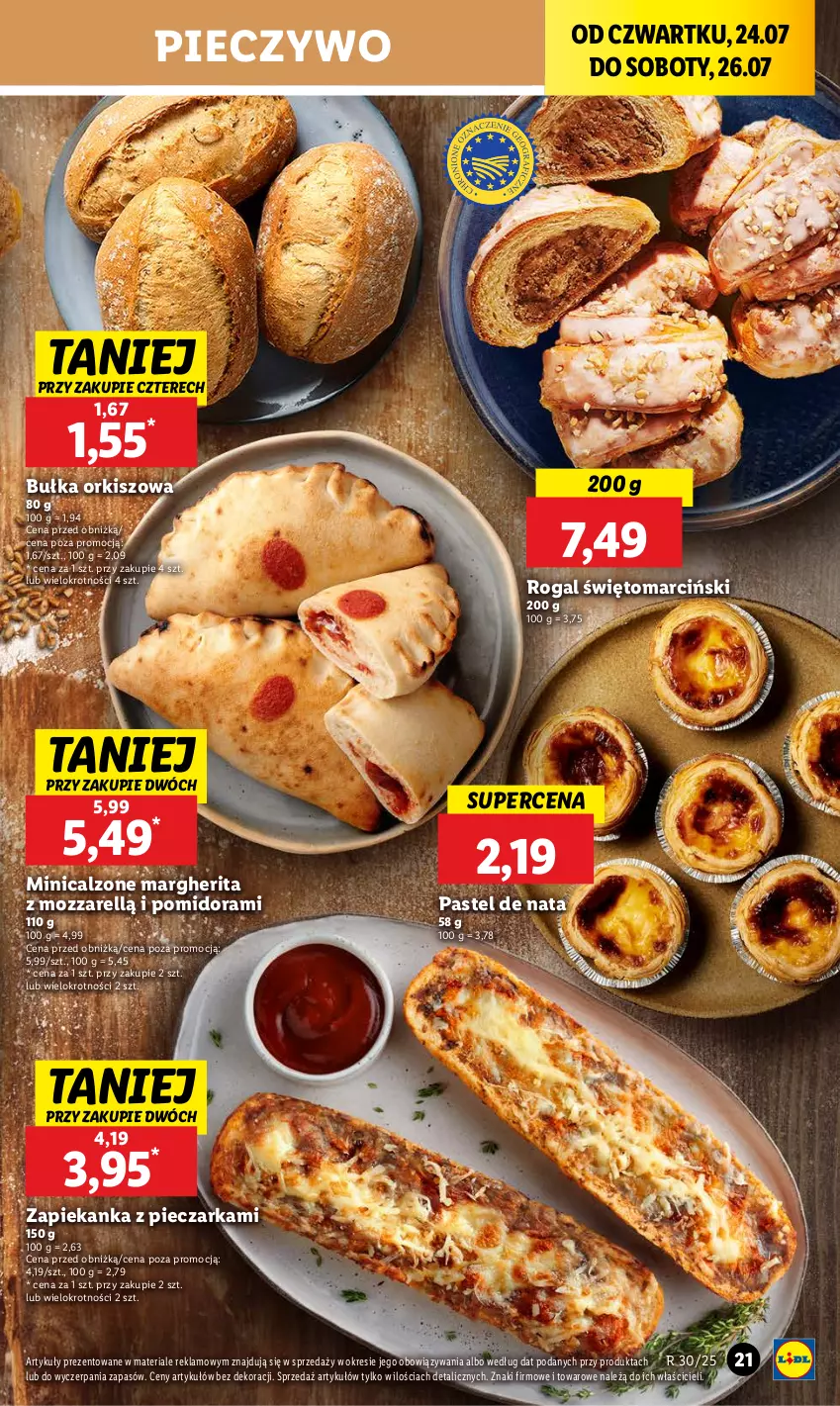 Gazetka promocyjna Lidl - GAZETKA - ważna 24.07 do 26.07.2025 - strona 25 - produkty: Bułka, Piec, Pieczarka, Pieczywo, Rogal, Zapiekanka