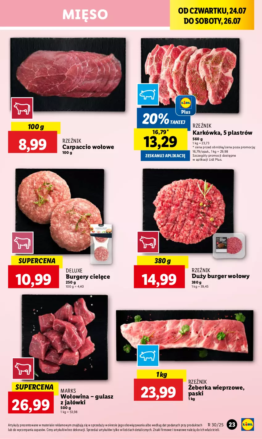 Gazetka promocyjna Lidl - GAZETKA - ważna 24.07 do 26.07.2025 - strona 27 - produkty: Burger, Carpaccio, Mięso, Wołowina