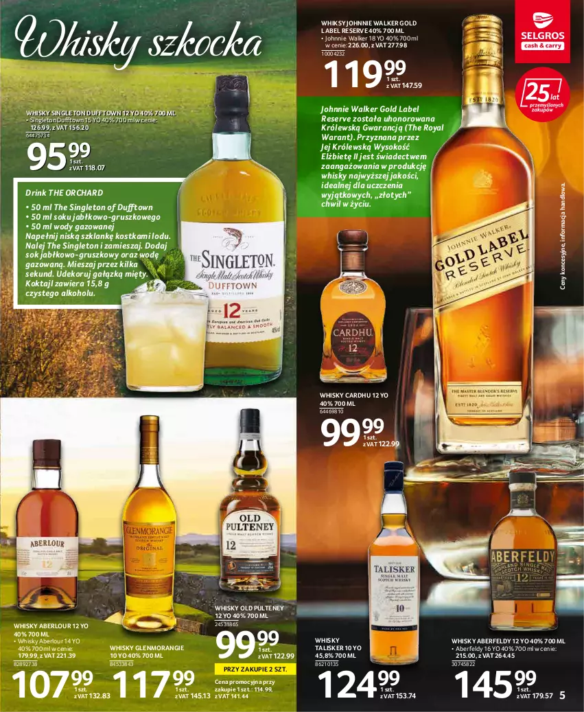 Gazetka promocyjna Selgros - Katalog Alkohole - ważna 17.03 do 30.03.2022 - strona 5 - produkty: Johnnie Walker, Koc, Ser, Sok, Whisky