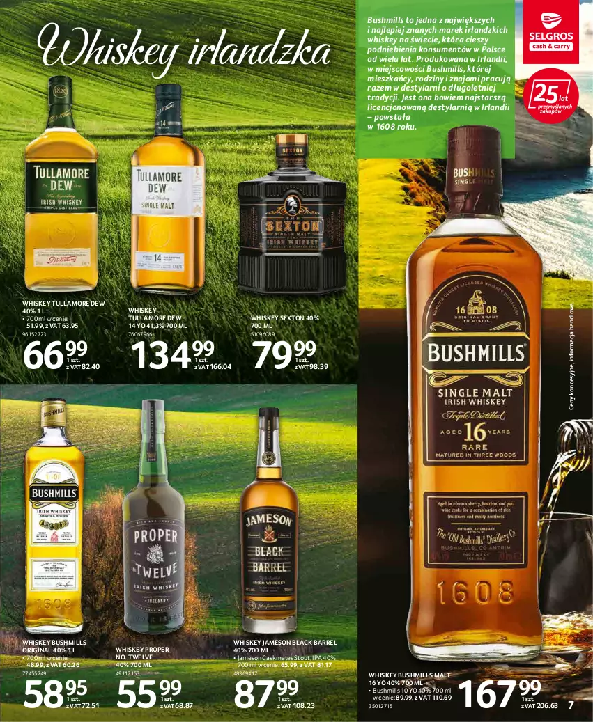 Gazetka promocyjna Selgros - Katalog Alkohole - ważna 17.03 do 30.03.2022 - strona 7 - produkty: Bushmills, Gin, Jameson, Lack, Tullamore Dew, Whiskey