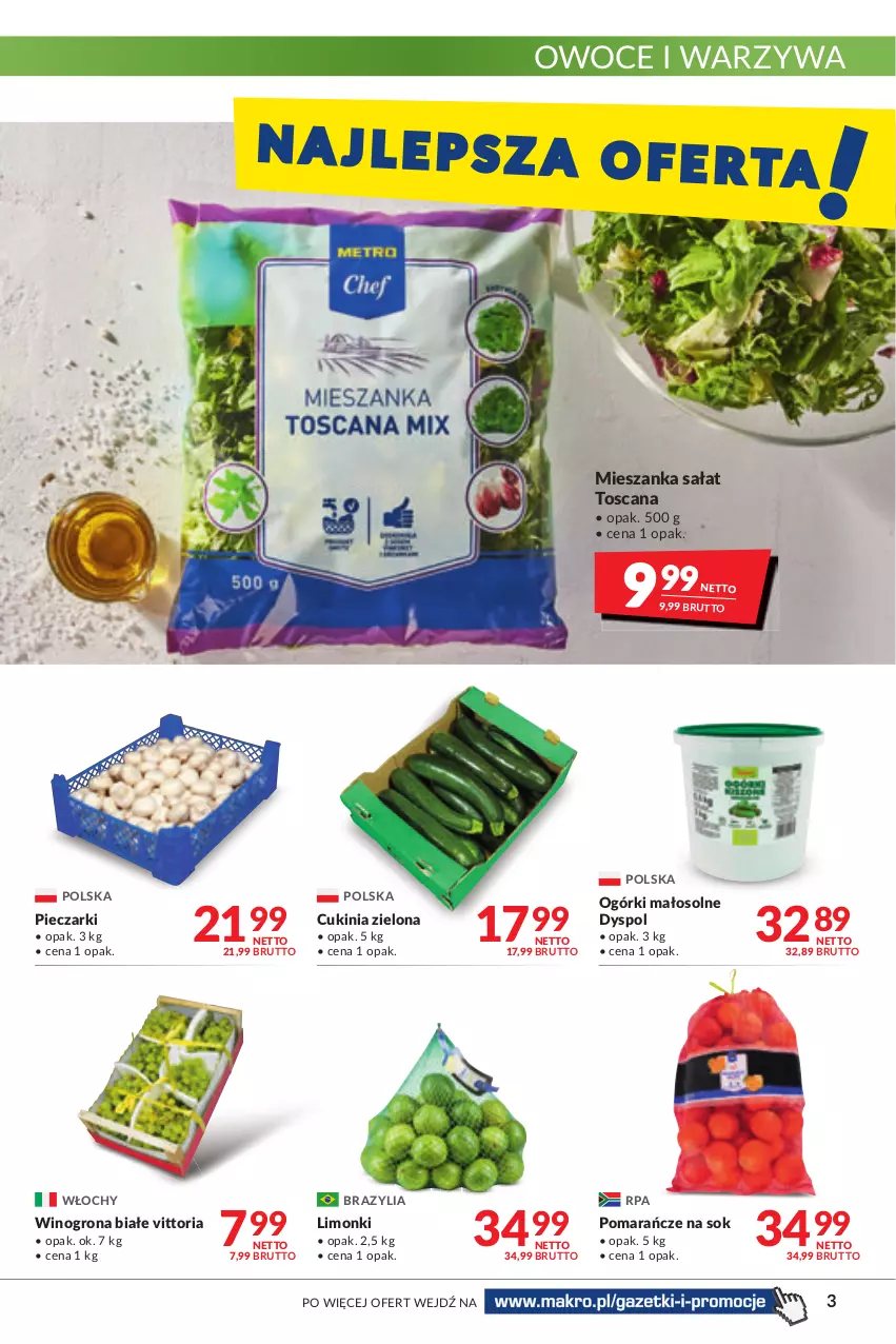 Gazetka promocyjna Makro - [Oferta promocyjna] Artykuły spożywcze i przemysłowe - ważna 26.07 do 08.08.2022 - strona 3 - produkty: Mieszanka sałat, Owoce, Piec, Pomarańcze, Sałat, Sok, Warzywa, Wino, Winogrona