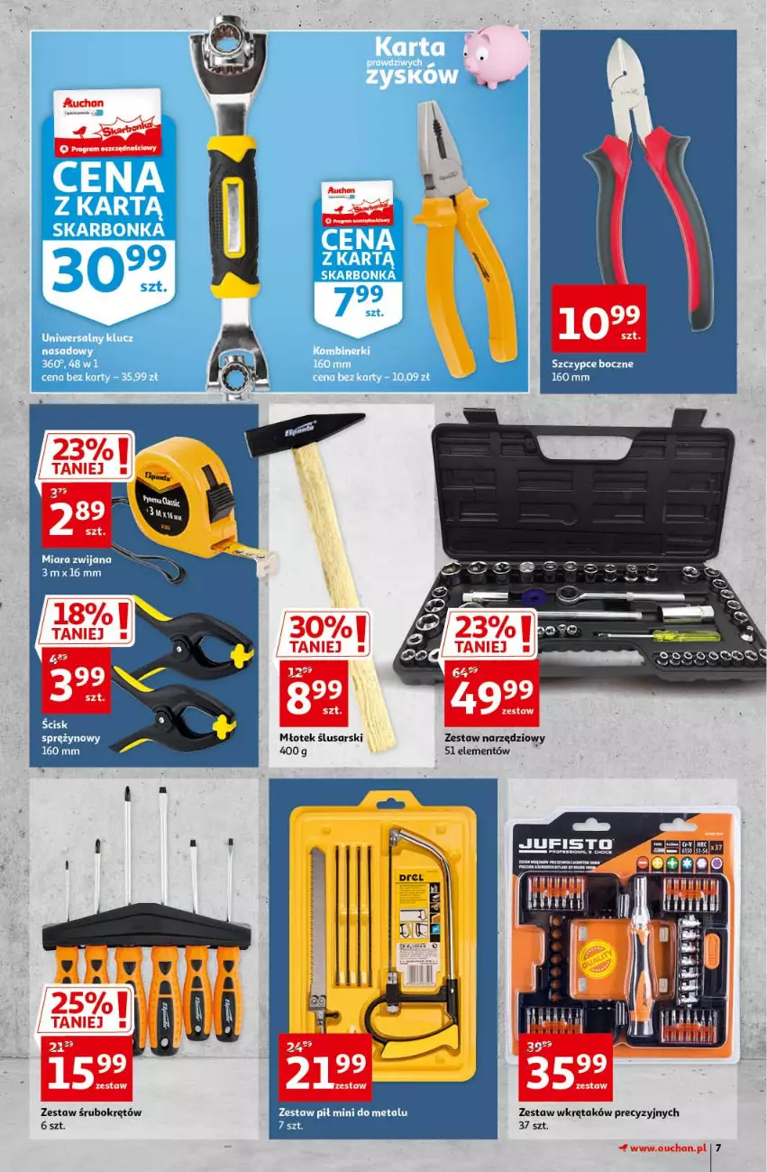 Gazetka promocyjna Auchan - Królestwo majsterkowicza Hipermarkety - ważna 08.04 do 14.04.2021 - strona 7 - produkty: Młot, Młotek, Wkręt, Zestaw narzędzi, Zestaw wkrętaków