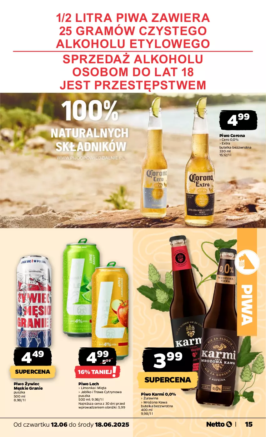 Gazetka promocyjna Netto - Od Czwartku - ważna 12.06 do 18.06.2025 - strona 15 - produkty: Gra, Karmi, Kawa, Limonka, Mięta, Piwa, Piwo