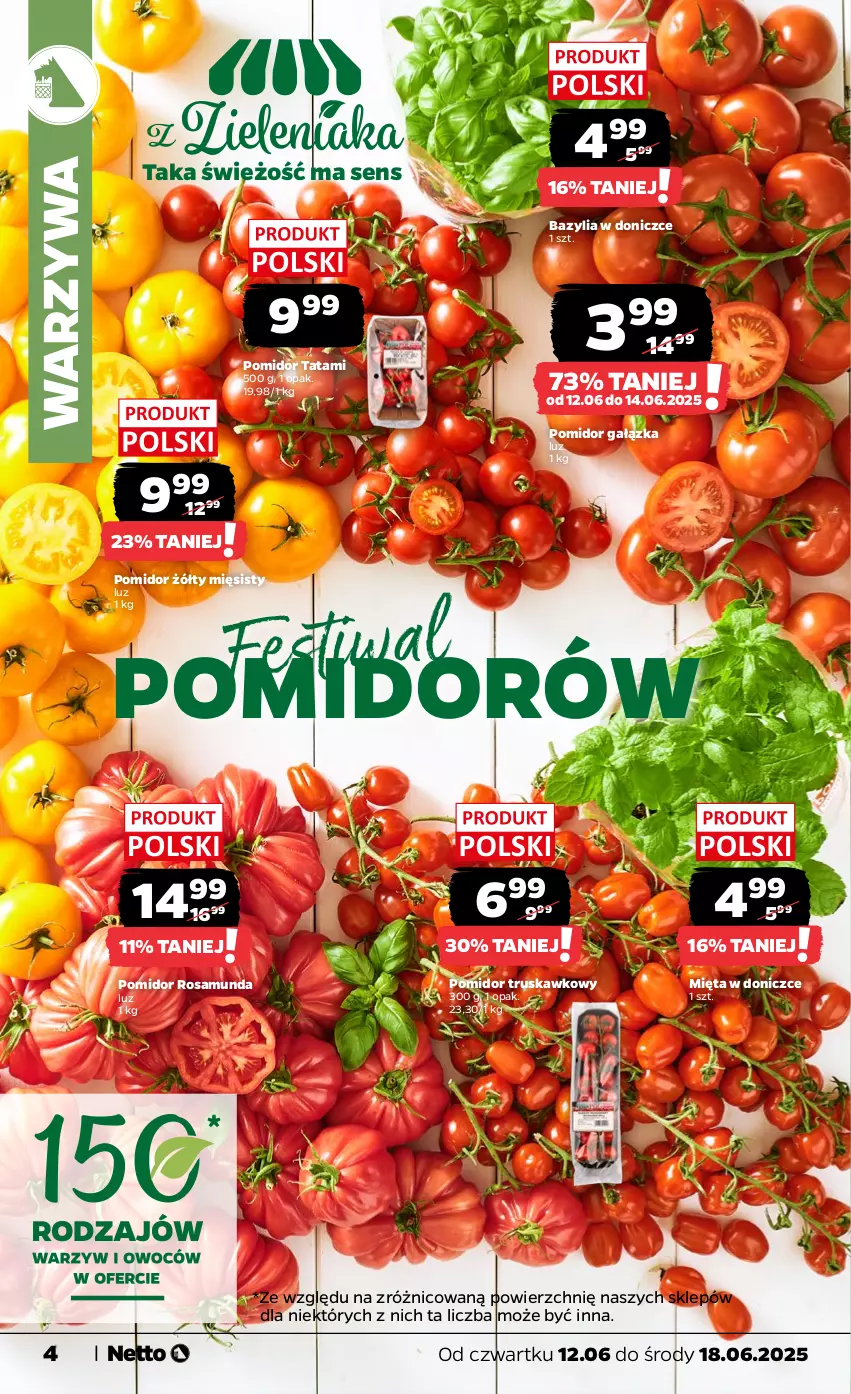 Gazetka promocyjna Netto - Od Czwartku - ważna 12.06 do 18.06.2025 - strona 4 - produkty: Bazyl, Bazylia, Mięta, Warzywa