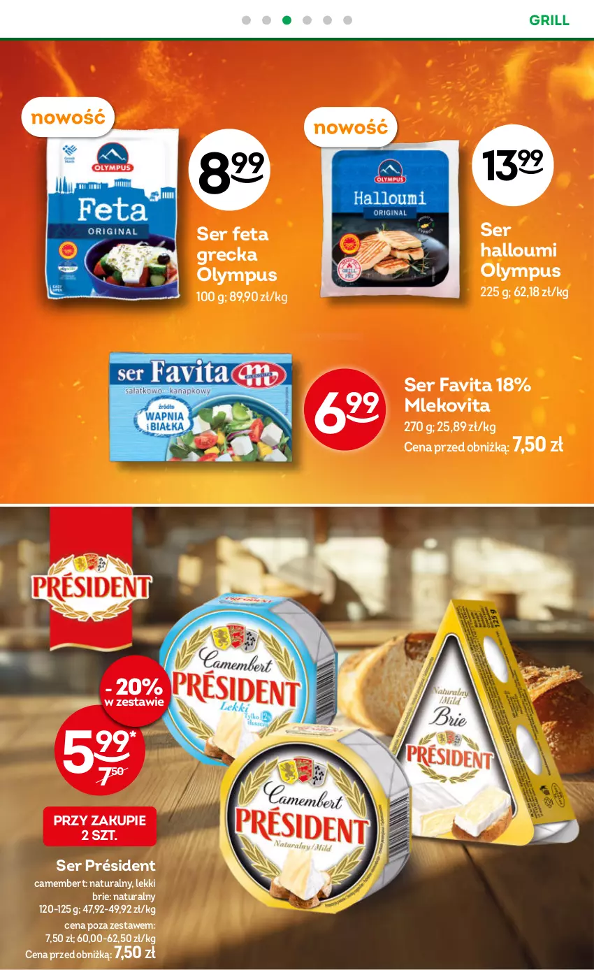 Gazetka promocyjna Żabka - gazetka-promocyjna-33-34-2026 - ważna 12.08 do 25.08.2026 - strona 10 - produkty: Brie, Camembert, Fa, Favita, Feta, Grill, Mleko, Mlekovita, Président, Ser