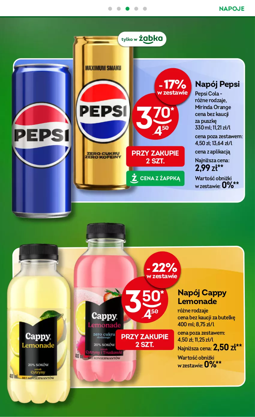 Gazetka promocyjna Żabka - gazetka-promocyjna-33-34-2026 - ważna 12.08 do 25.08.2026 - strona 25 - produkty: Cappy, Mirinda, Napój, Napoje, Pepsi