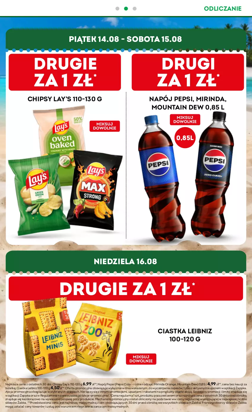 Gazetka promocyjna Żabka - gazetka-promocyjna-33-34-2026 - ważna 12.08 do 25.08.2026 - strona 3 - produkty: Chipsy, Ciastka, Lay’s, Mirinda, Napój, Pepsi