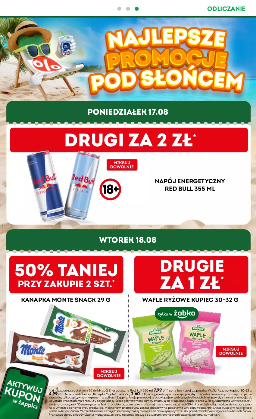 Gazetka promocyjna Żabka - gazetka-promocyjna-33-34-2026 - ważna 12.08 do 25.08.2026 - strona 4 - produkty: Kupiec, Monte, Napój, Napój energetyczny, Piec, Red Bull, Ryż, Wafle