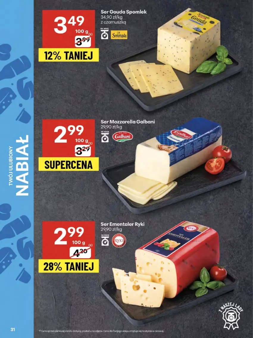 Gazetka promocyjna Delikatesy Centrum - Franczyza DC34 Czwartek - ważna 21.08 do 27.08.2025 - strona 31 - produkty: Galbani, Gouda, Mozzarella, Ser