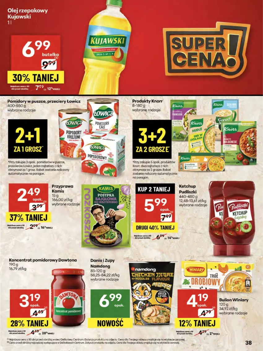 Gazetka promocyjna Delikatesy Centrum - Franczyza DC34 Czwartek - ważna 21.08 do 27.08.2025 - strona 38 - produkty: Bulion, Dawtona, Ketchup, Knorr, Koncentrat pomidorowy, Lion, Pomidory, Rosół, Rum, Winiary
