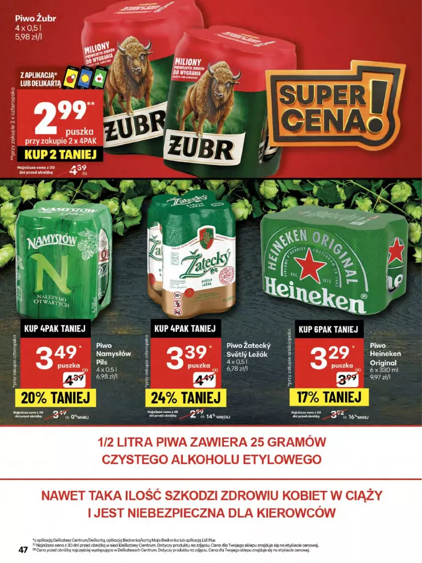 Gazetka promocyjna Delikatesy Centrum - Franczyza DC34 Czwartek - ważna 21.08 do 27.08.2025 - strona 47 - produkty: Gin, Gra, Namysłów, Piec, Piwa, Piwo, Rum