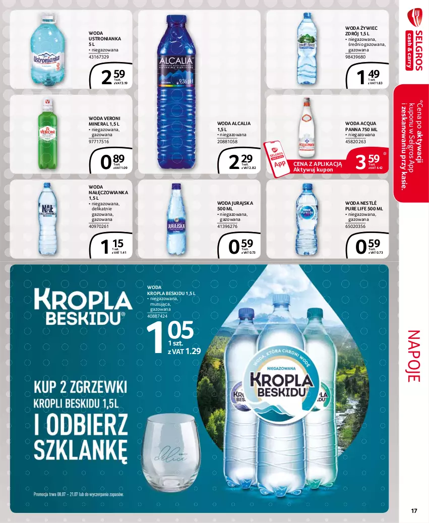 Gazetka promocyjna Selgros - Extra Oferta - ważna 01.07 do 31.07.2021 - strona 17 - produkty: Acqua Panna, LG, Mus, Nałęczowianka, Napoje, Nestlé, Pur, Woda