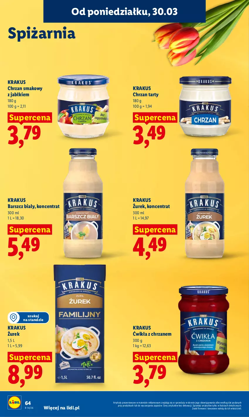 Gazetka promocyjna Lidl - Gazetka ważna od 30.03 do 1.04 - ważna 30.03 do 01.04.2026 - strona 64 - produkty: Chrzan, Krakus