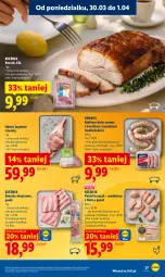 Gazetka promocyjna Lidl - Gazetka ważna od 30.03 do 1.04 - Gazetka - ważna od 01.04 do 01.04.2026 - strona 37 - produkty: Kurczak, Krakus, Lion, Boczek, Kiełbasa biała, Kiełbasa