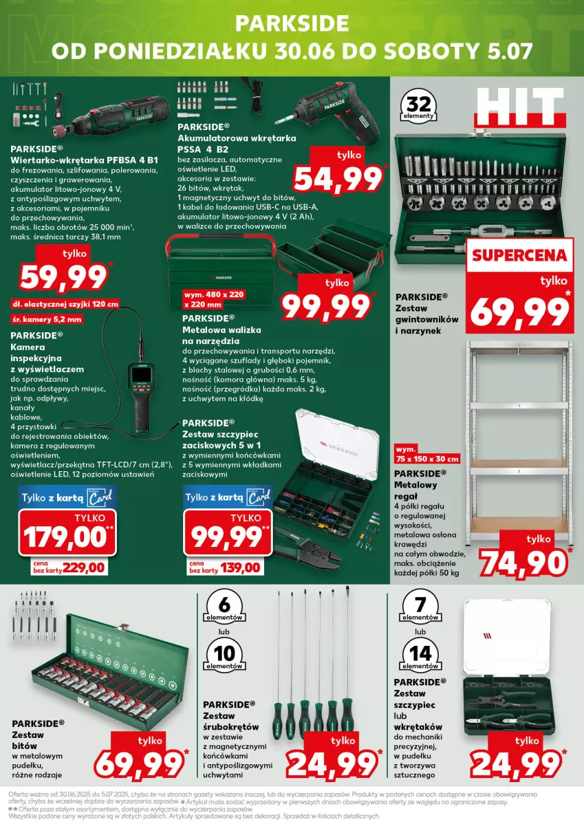 Gazetka promocyjna Kaufland - Mocny Start - ważna 30.06 do 02.07.2025 - strona 23 - produkty: Akumulator, Fa, Kamera, Kamery, Parkside, Piec, Pojemnik, Regał, Sok, Tarka, Walizka, Wkręt, Wkrętarka, Zlew