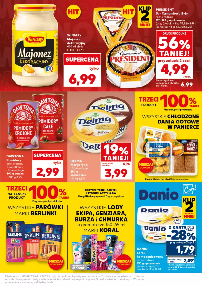 Gazetka promocyjna Kaufland - Mocny Start - ważna 30.06 do 02.07.2025 - strona 5 - produkty: Berlinki, Dania gotowe, Danio, Gra, Lody, Parówki, Rama, Ser, Serek, Waga