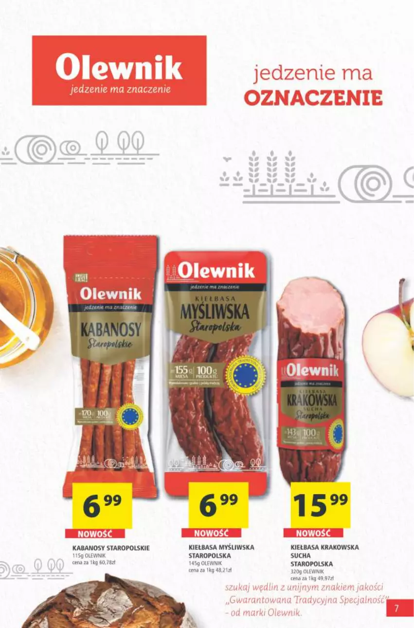 Gazetka promocyjna Arhelan - Gazetka - ważna 26.03 do 04.04.2021 - strona 7 - produkty: Kabanos, Kiełbasa, Kiełbasa krakowska, Olewnik