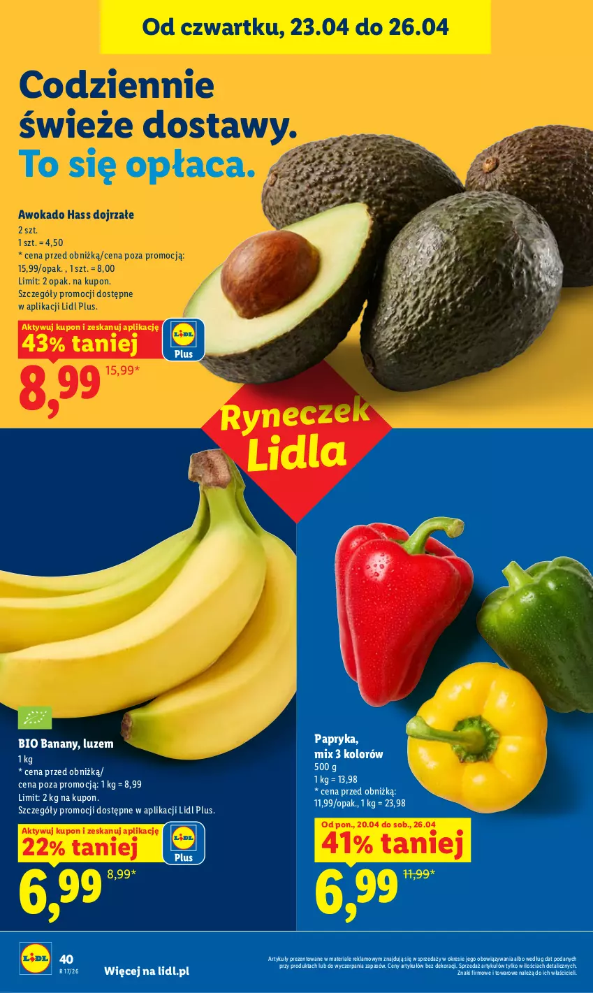 Gazetka promocyjna Lidl - Gazetka ważna od 23.04 do 26.04 - ważna 23.04 do 26.04.2026 - strona 40 - produkty: Banany, Papryka