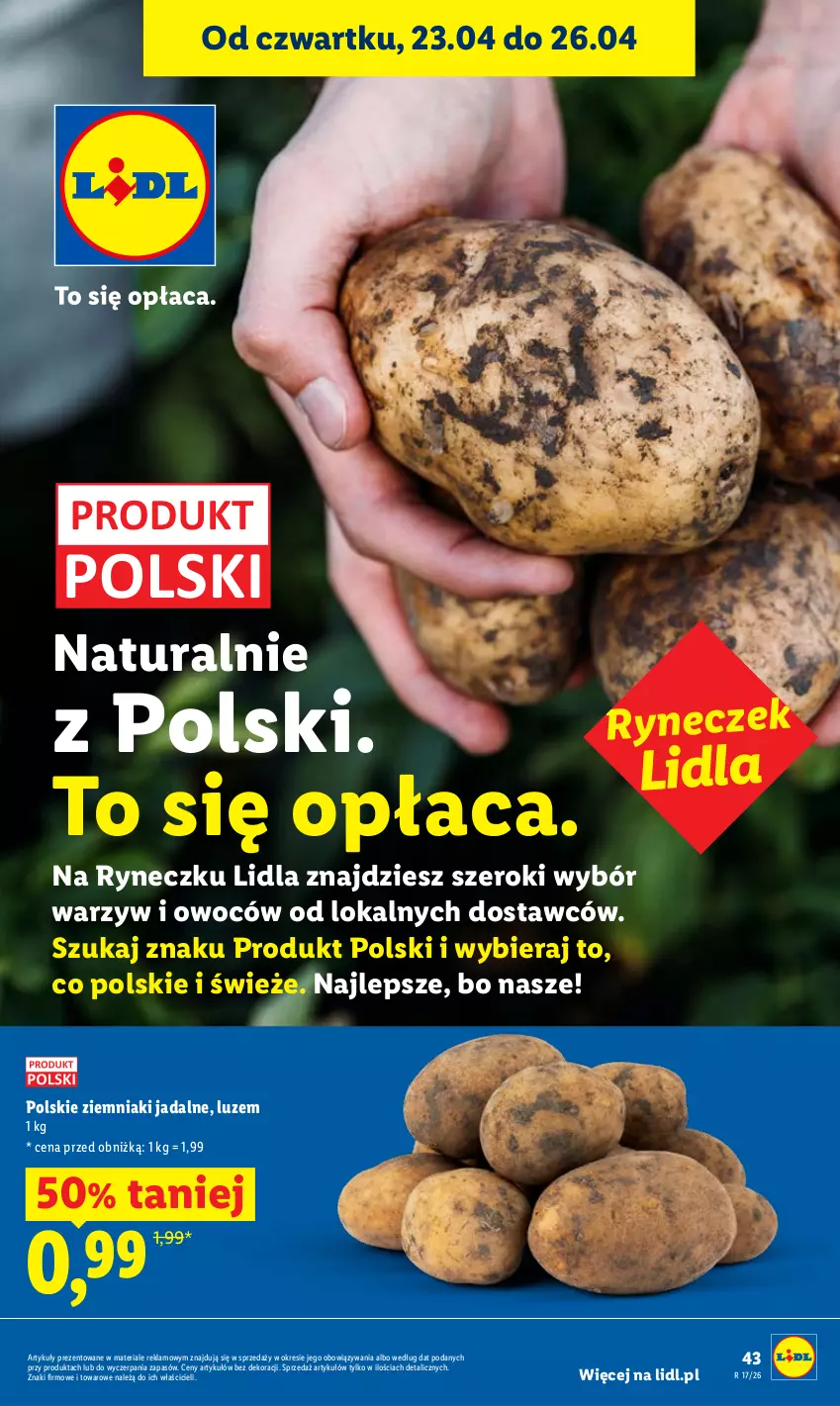 Gazetka promocyjna Lidl - Gazetka ważna od 23.04 do 26.04 - ważna 23.04 do 26.04.2026 - strona 43 - produkty: O nas, Ziemniaki