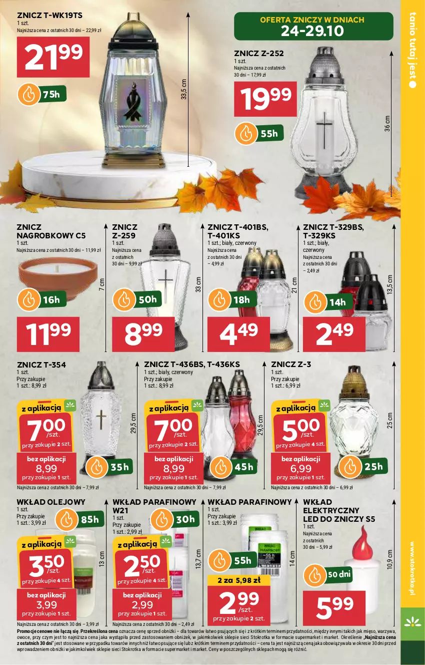 Gazetka promocyjna Stokrotka - Supermarket - ważna 24.10 do 29.10.2024 - strona 27 - produkty: Mięso, Olej, Owoce, Warzywa, Wkład olejowy, Znicz