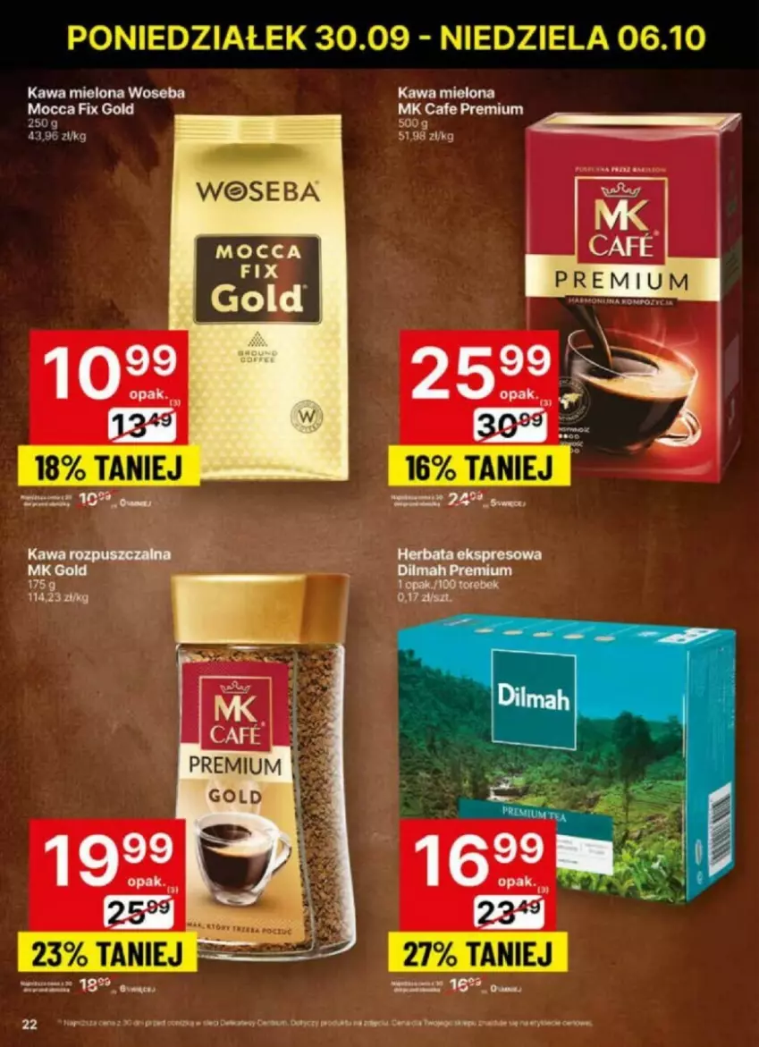 Gazetka promocyjna Delikatesy Centrum - ważna 30.09 do 06.10.2024 - strona 15 - produkty: Kawa, Kawa mielona, Mocca Fix Gold, Woseba