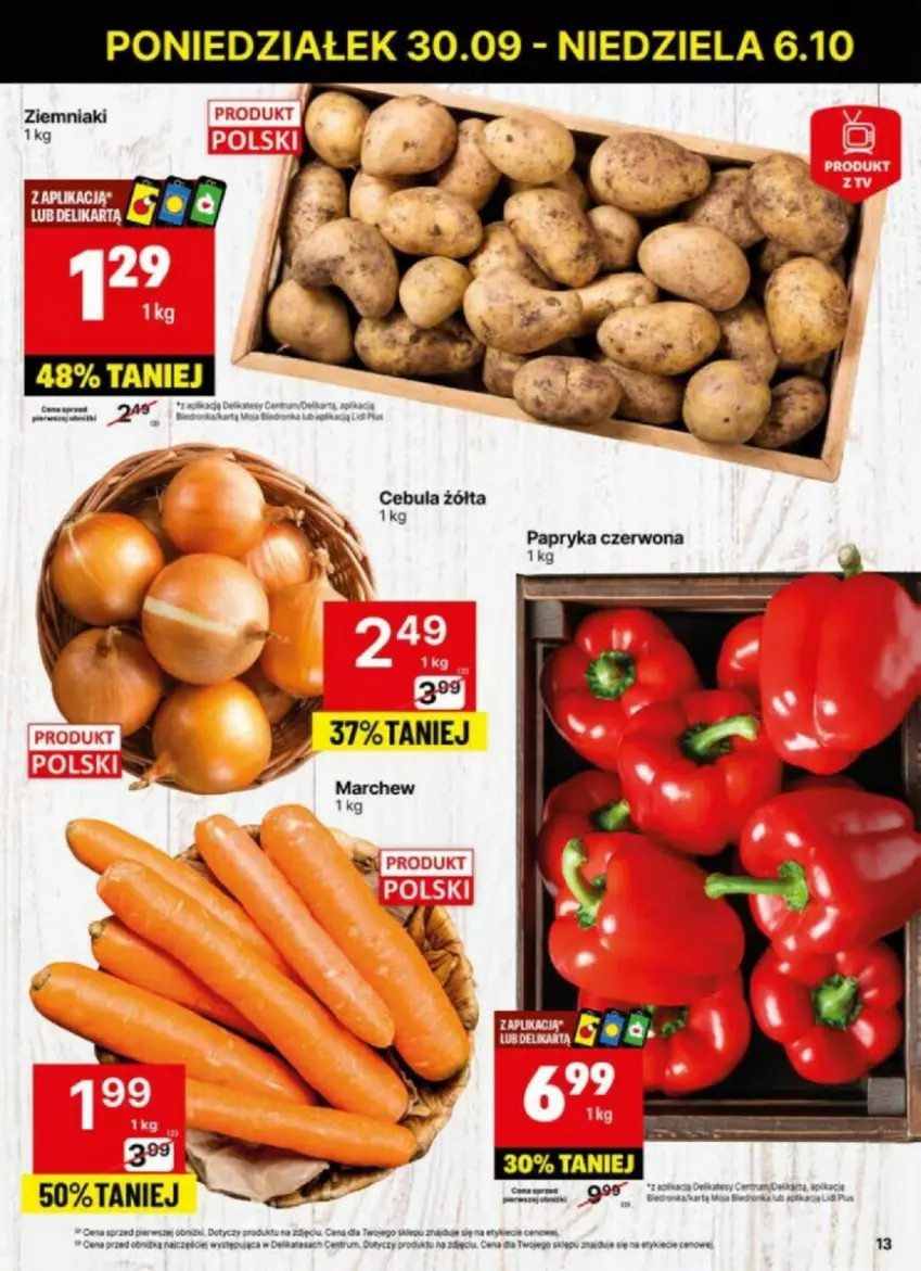 Gazetka promocyjna Delikatesy Centrum - ważna 30.09 do 06.10.2024 - strona 5 - produkty: Cebula, Papryka, Papryka czerwona, Rum, Ziemniaki