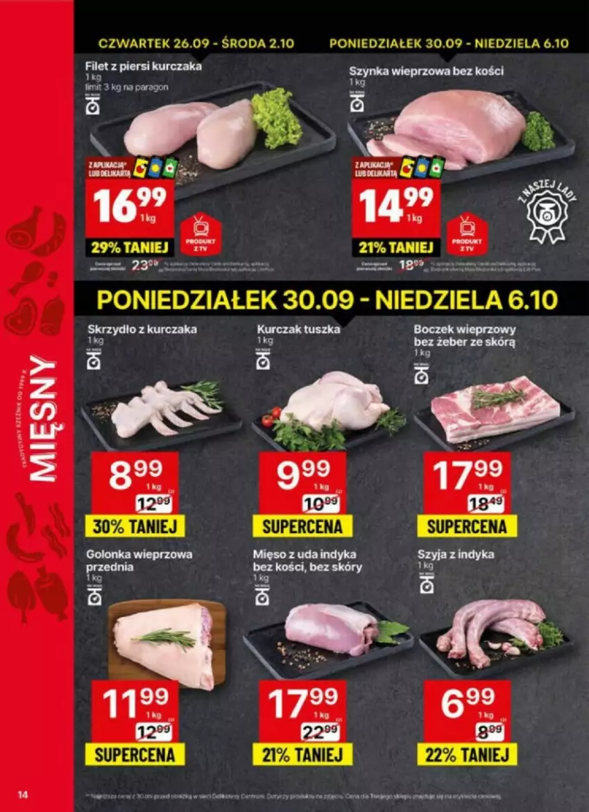 Gazetka promocyjna Delikatesy Centrum - ważna 30.09 do 06.10.2024 - strona 6 - produkty: Filet z piersi kurczaka, Kurczak