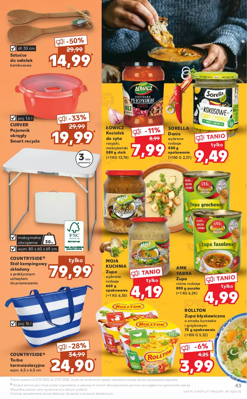 Gazetka promocyjna Kaufland - OFERTA TYGODNIA - ważna 21.07 do 27.07.2022 - strona 43 - produkty: Gra, Koc, Kuchnia, Kurczak, Pojemnik, Sałat, Stół, Torba, Zupa