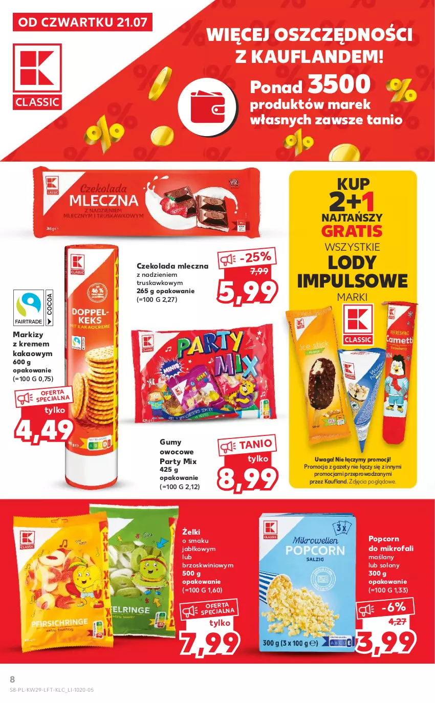 Gazetka promocyjna Kaufland - OFERTA TYGODNIA - ważna 21.07 do 27.07.2022 - strona 8 - produkty: Czekolada, Czekolada mleczna, Fa, Gra, Kakao, Lody, Popcorn, Waga