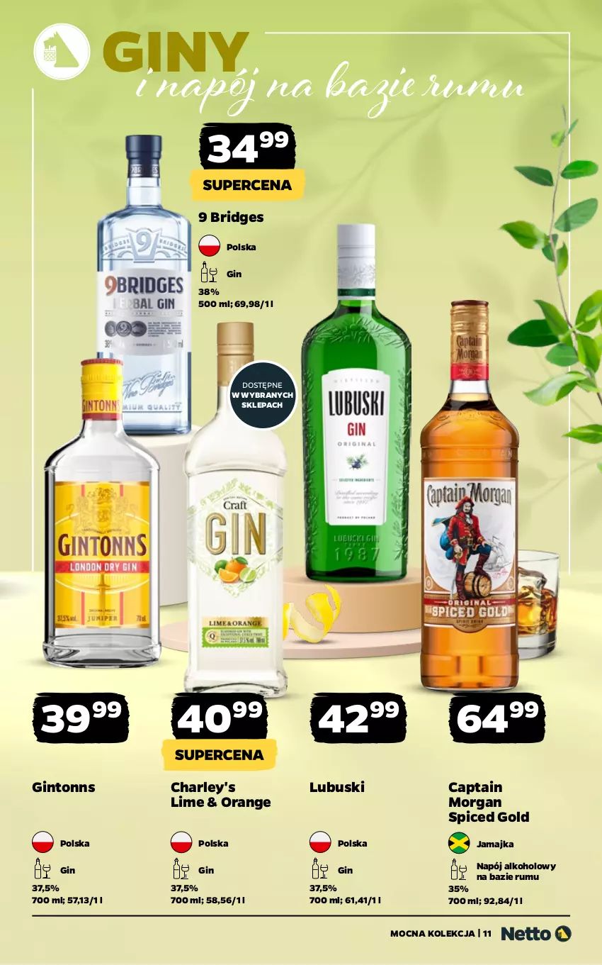 Gazetka promocyjna Netto - Alkohole - Mocne - ważna 11.05 do 23.05.2026 - strona 11 - produkty: Captain Morgan, Gin, Napój, Rum