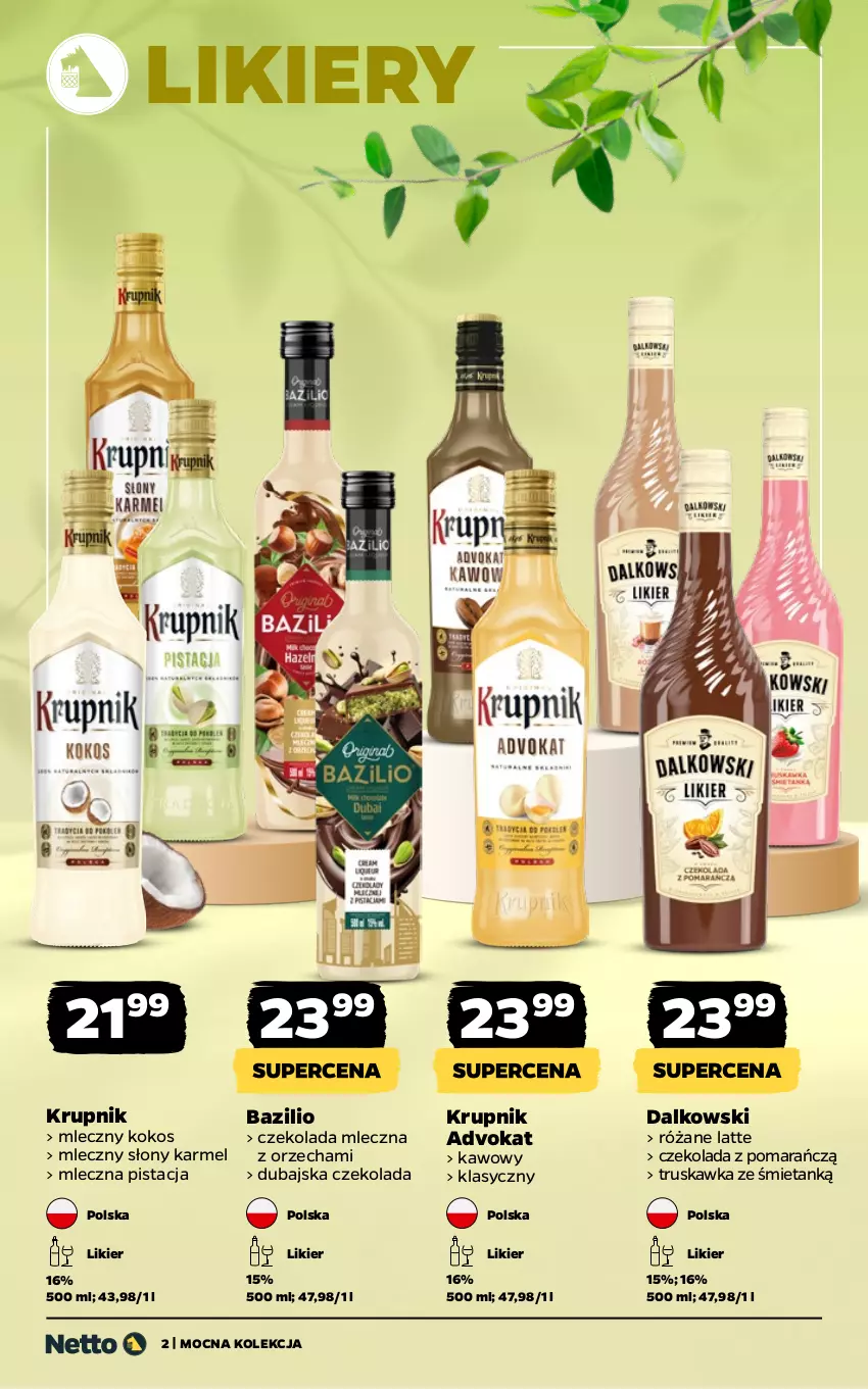 Gazetka promocyjna Netto - Alkohole - Mocne - ważna 11.05 do 23.05.2026 - strona 2 - produkty: Czekolada, Czekolada mleczna, Kokos, Krupnik, Likier, Róża