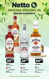 Gazetka promocyjna Netto - Alkohole - Mocne - Gazetka - ważna od 23.05 do 23.05.2026 - strona 1 - produkty: Bourbon, Whiskey, Soplica, Wódka, Alkohole, Krupnik, Jim Beam, Napój
