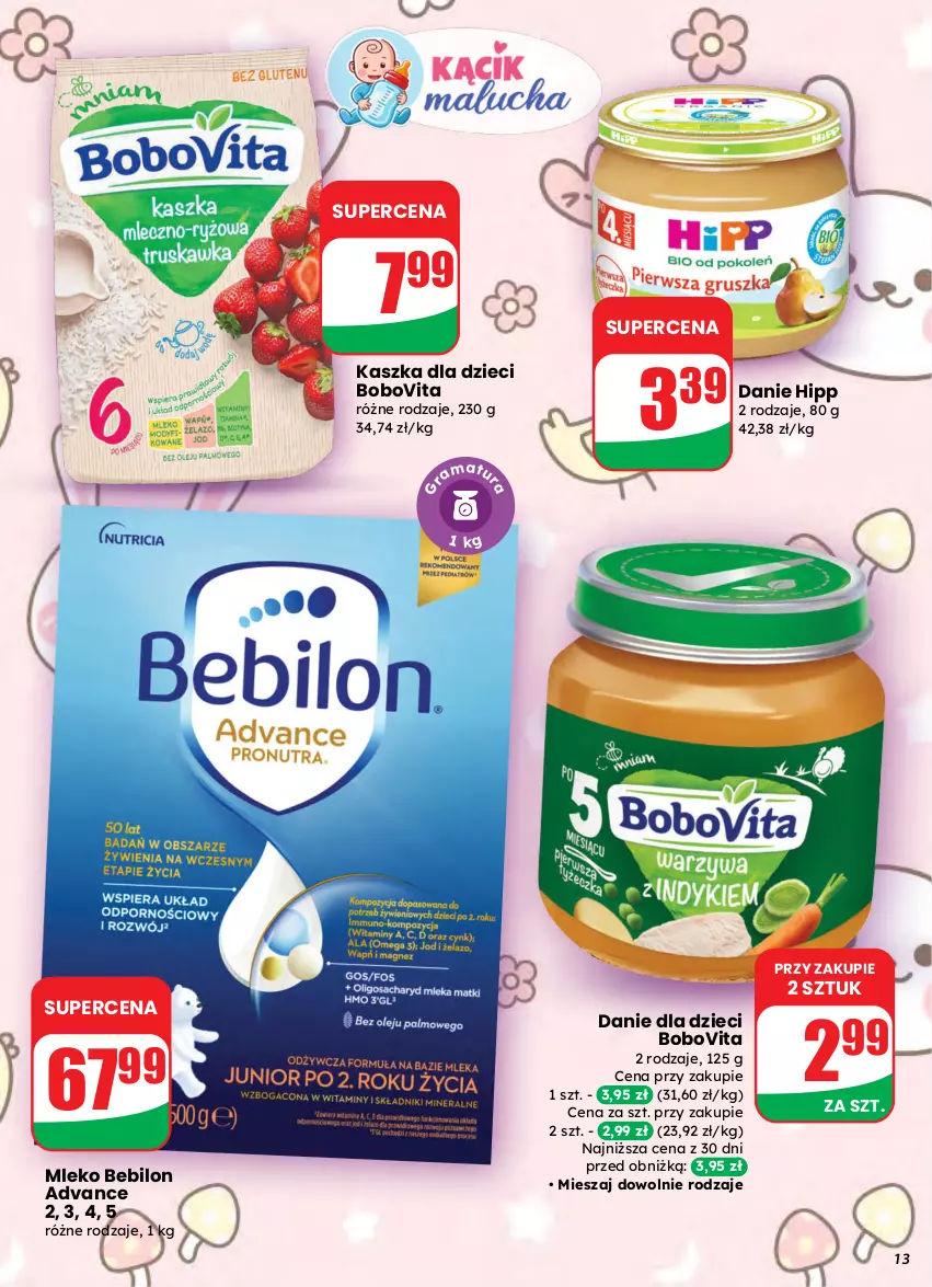 Gazetka promocyjna Dino - Gazetka 13 / 2026 - ważna 25.03 do 31.03.2026 - strona 13 - produkty: BEBILON, BoboVita, Danie dla dzieci, Dzieci, HiPP, Mleko, Mleko Bebilon