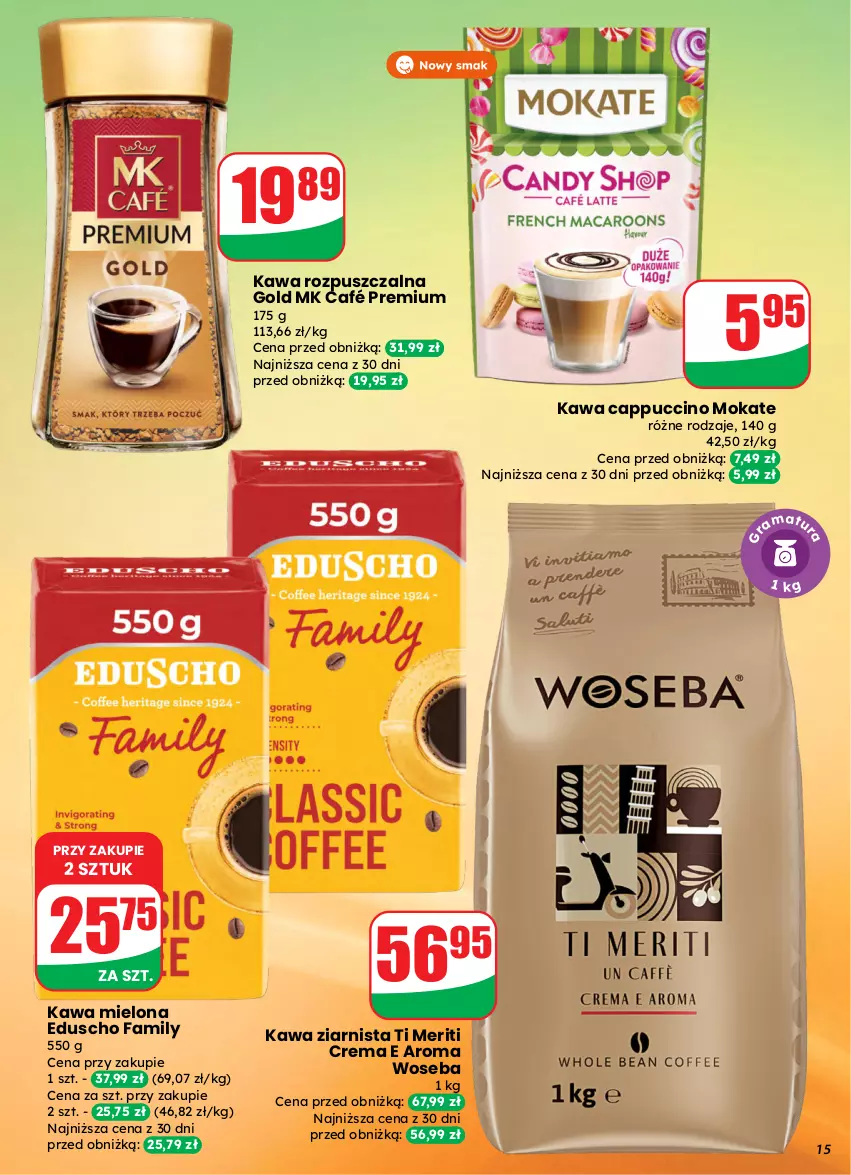 Gazetka promocyjna Dino - Gazetka 13 / 2026 - ważna 25.03 do 31.03.2026 - strona 15 - produkty: Cappuccino, Fa, Kawa, Kawa mielona, Kawa rozpuszczalna, Kawa ziarnista, Woseba