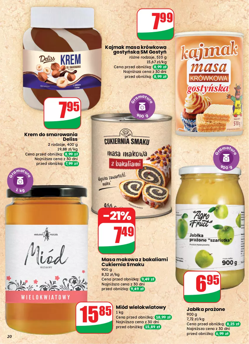 Gazetka promocyjna Dino - Gazetka 13 / 2026 - ważna 25.03 do 31.03.2026 - strona 20 - produkty: Cukier, Deliss, Jabłka, Jabłka prażone, Masa krówkowa, Miód